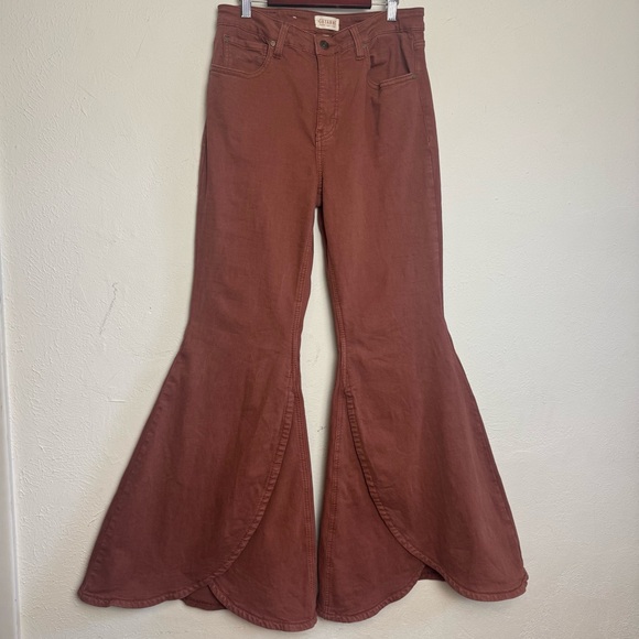 Shyanne Denim - Shyanne Extreme Flare Tulip Western Bohemian High Rise Rust Denim